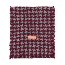 Lost Pattern NYC Lost Pattern Houndstooth Cashmere Scarf - Red & Blue