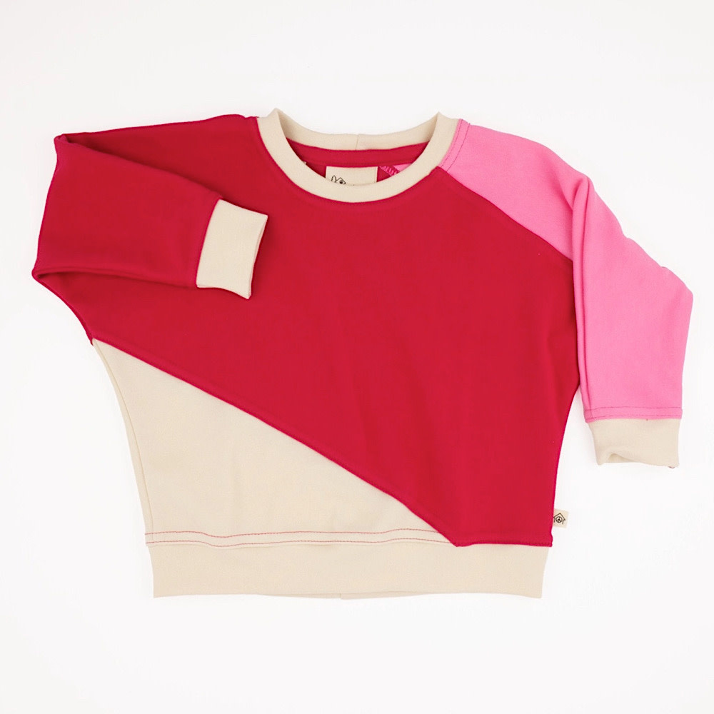 Peace House Studio Peace House Studio Toddler Diagonal Colorblock Sweatshirt - Cupid