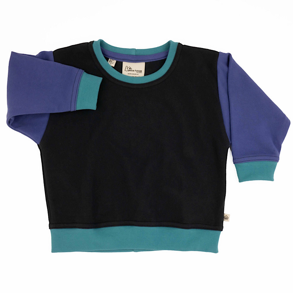 Peace House Studio Baby Sweatshirt - Colorblock Blackberry
