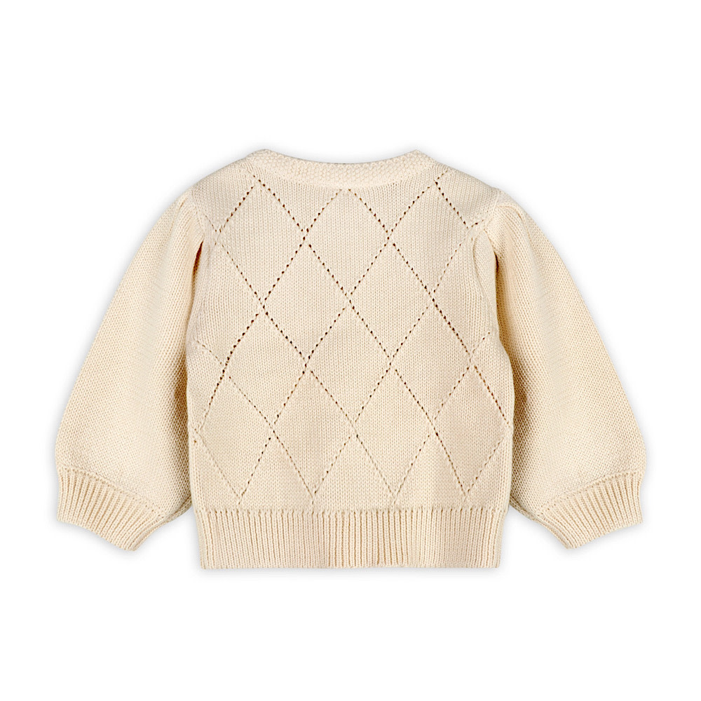 Viverano Organics Lisa Floral Embroidered Baby Cardigan - Natural