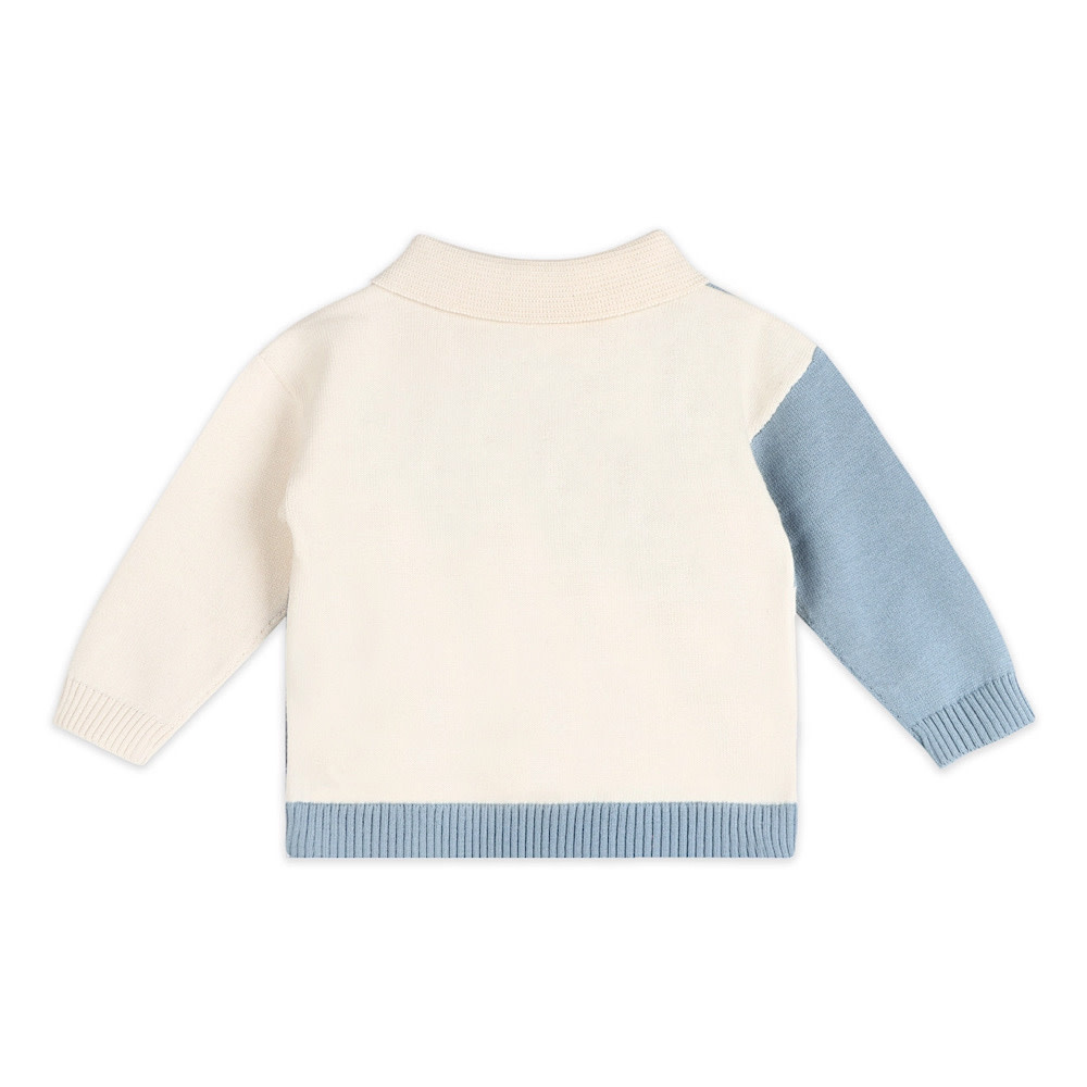 Viverano Organics Luke Color Block Knit Baby Polo & Pant Set - Ecru