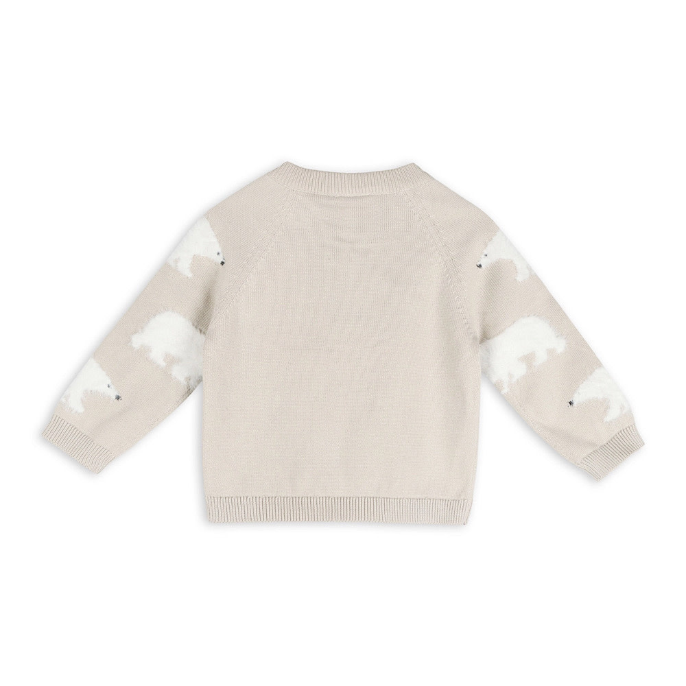 Viverano Organics Polar Bear Baby Sweater Pullover & Pants - Stone