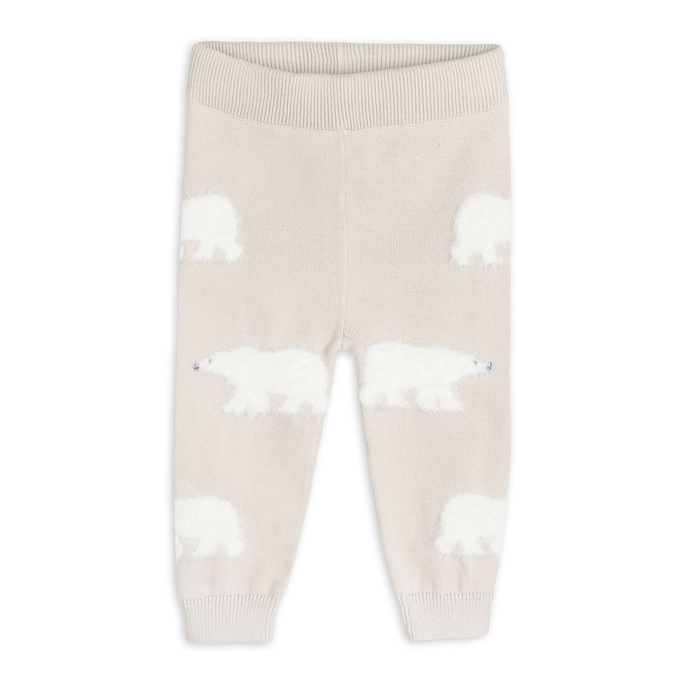 Viverano Organics Polar Bear Baby Sweater Pullover & Pants - Stone