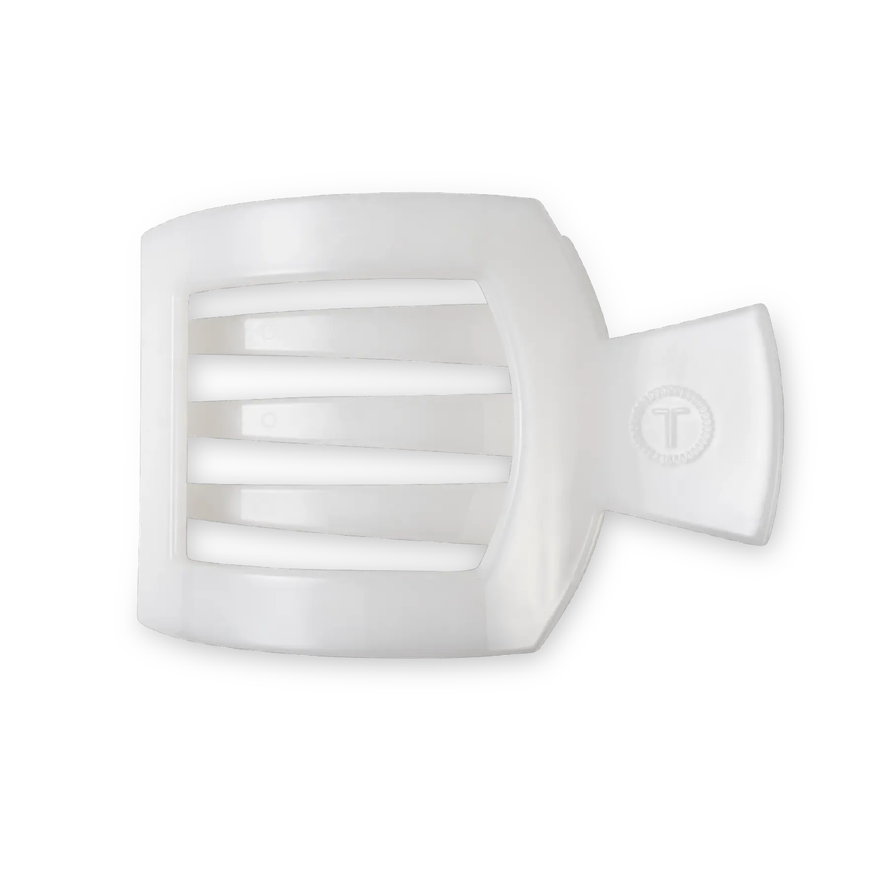 Teleties Flat Square Clip - Medium - Coconut White