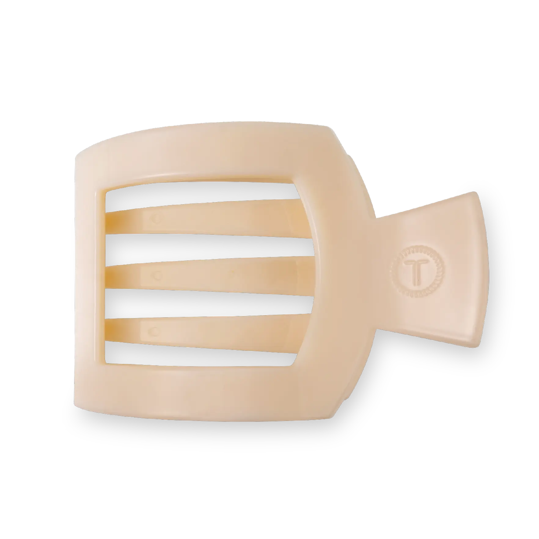 Teleties Flat Square Clip - Large - Almond Beige