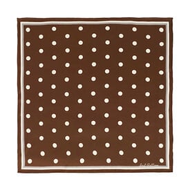 Lost Pattern NYC Lost Pattern Silk Bandana Scarf - Cafe Au Lait Retro Polka