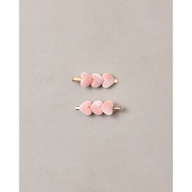 Noralee Noralee Velvet Heart Clips - Rose