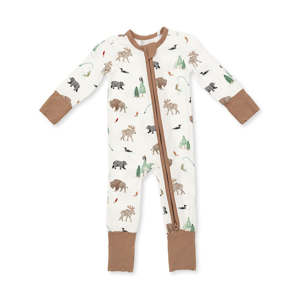 Angel Dear Angel Dear Convertible Romper - Northern Woodland Animals