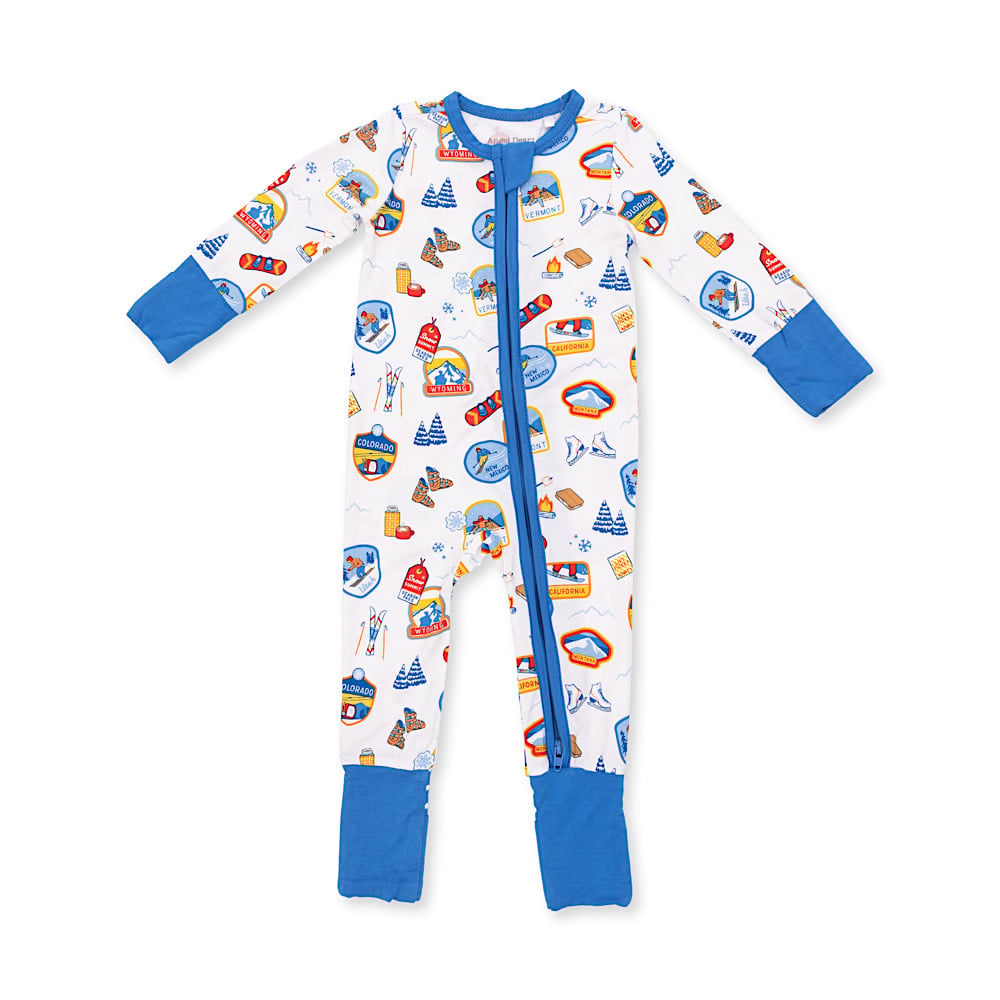 Angel Dear Angel Dear Convertible Romper - Vintage Ski Patches