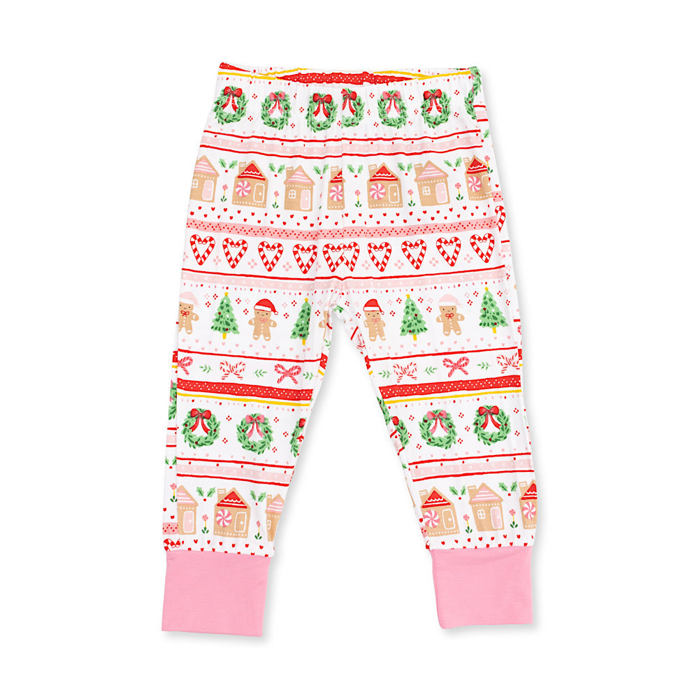 Angel Dear Long Sleeve Loungewear Set - Gingerbread Fair Isle Pink