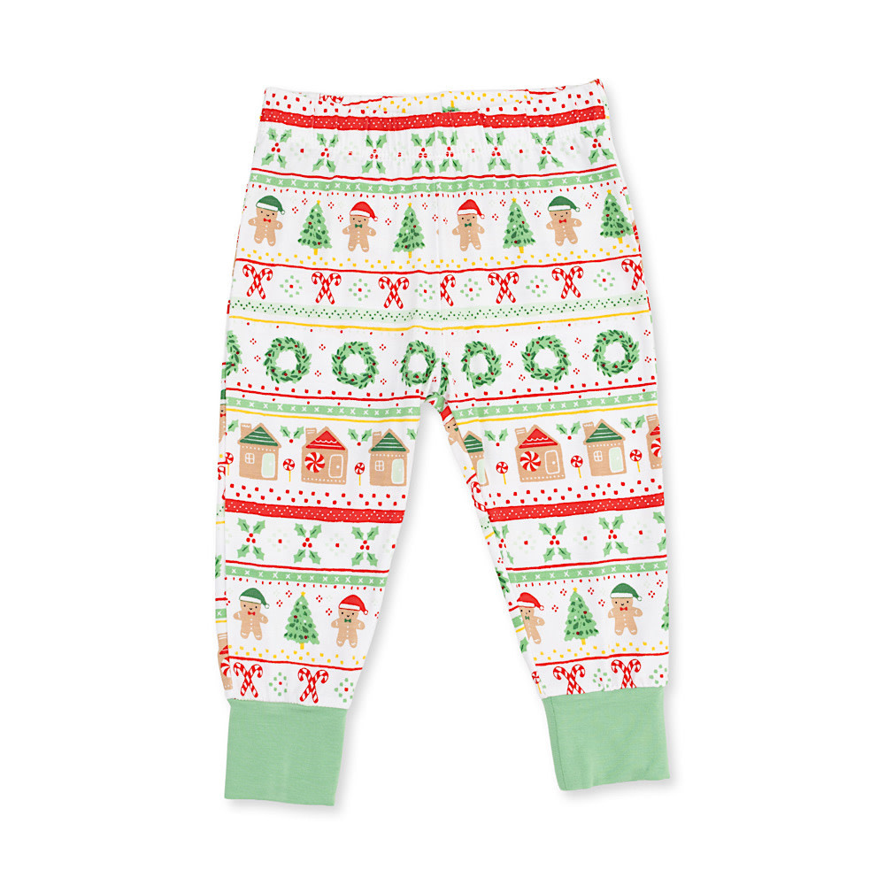 Angel Dear Long Sleeve Loungewear Set - Gingerbread Fair Isle Green