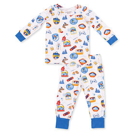 Angel Dear Angel Dear Long Sleeve Loungewear Set - Vintage Ski Patches