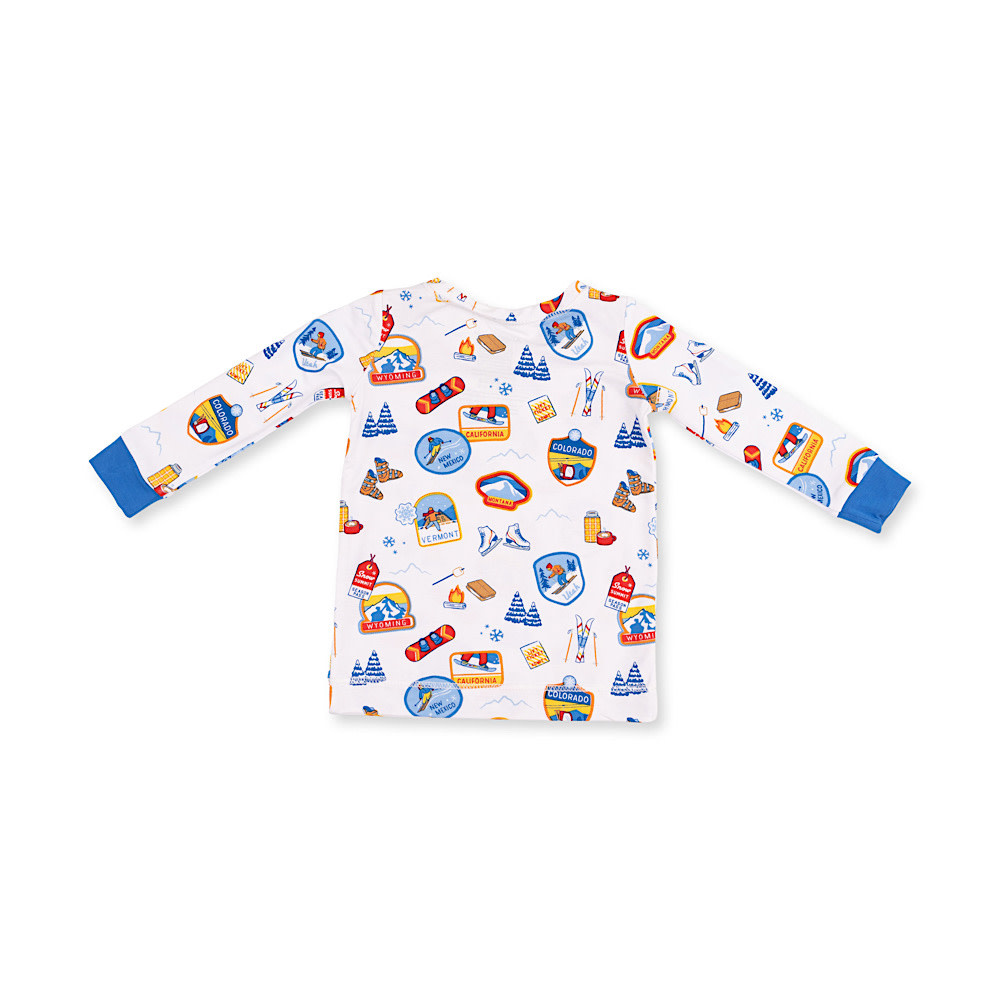 Angel Dear Long Sleeve Loungewear Set - Vintage Ski Patches