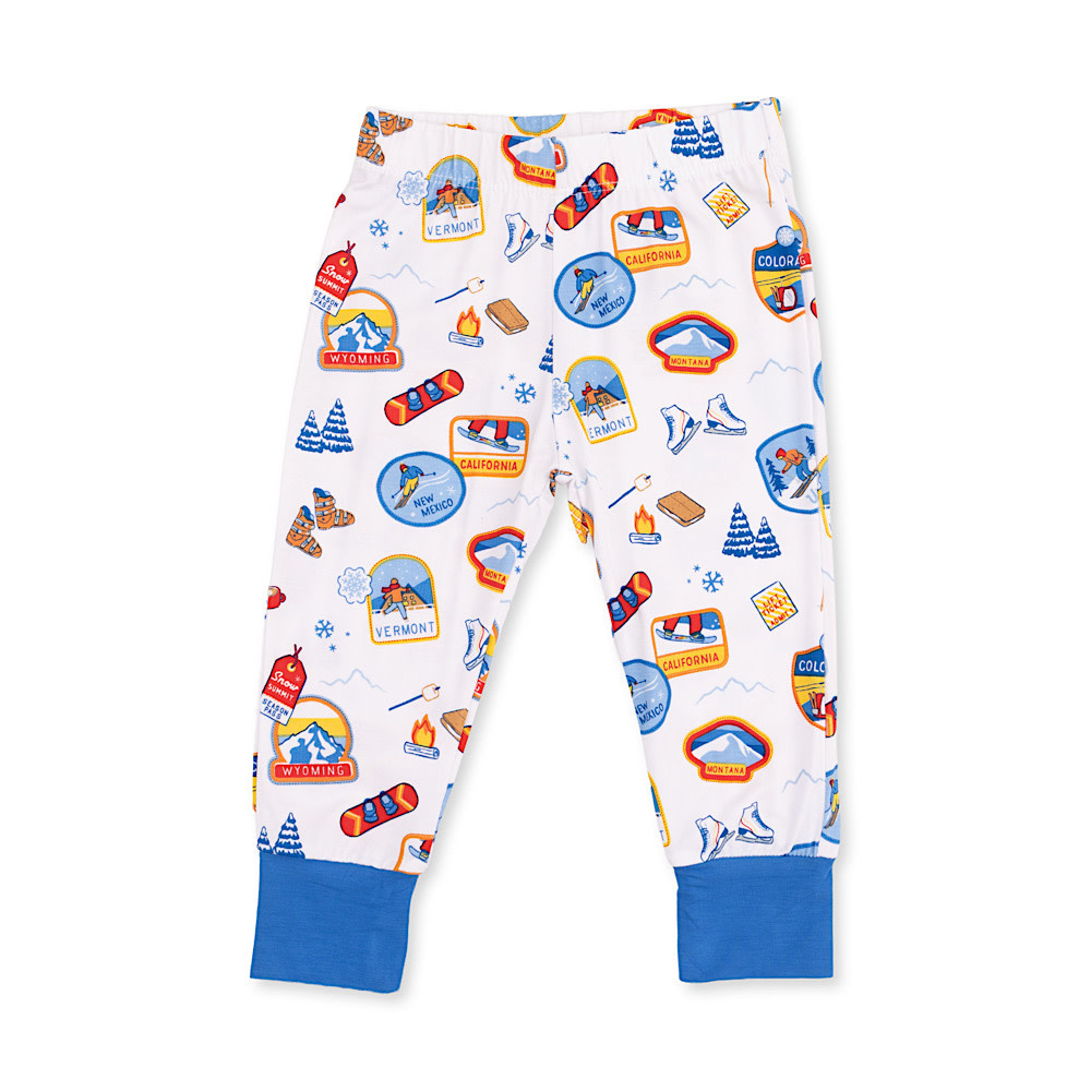 Angel Dear Long Sleeve Loungewear Set - Vintage Ski Patches
