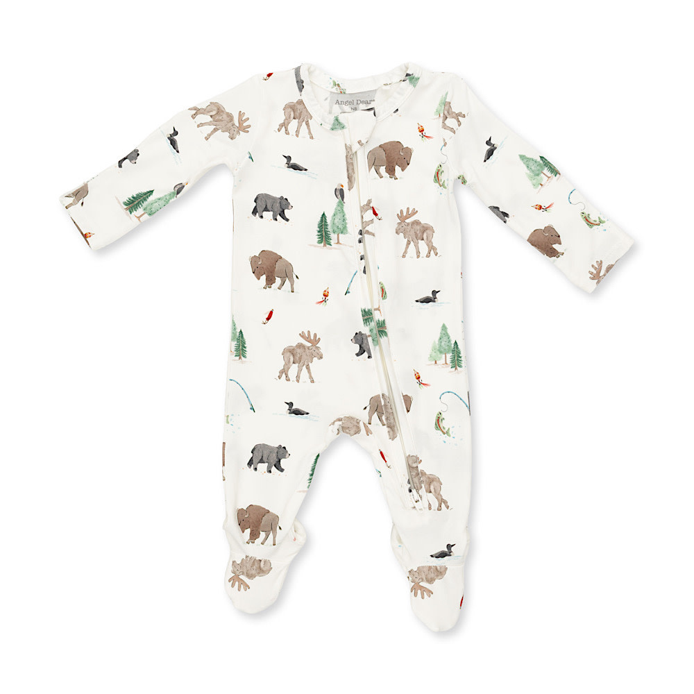 Angel Dear Angel Dear 2 Way Zipper Footie - Northern Woodland Animals