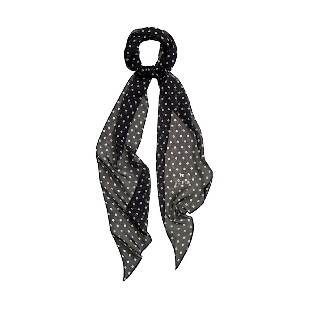 Lost Pattern NYC Lost Pattern Silk Chiffon Neck Scarf - Black Petal Veil