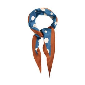 Lost Pattern NYC Lost Pattern Silk Diamond Neckerchief - Salted Caramel Retro Polka