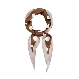 Lost Pattern NYC Lost Pattern Silk Diamond Neckerchief - Coffee Retro Polka