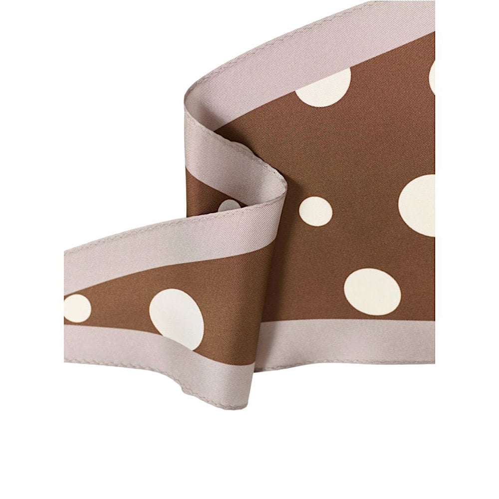 Lost Pattern Silk Diamond Neckerchief - Coffee Retro Polka