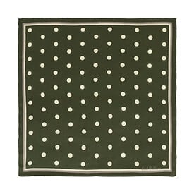Lost Pattern NYC Lost Pattern Silk Bandana Scarf - Matcha Retro Polka