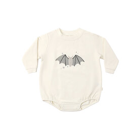 Quincy Mae Quincy Mae Crewneck Bubble Romper - Baby Bat