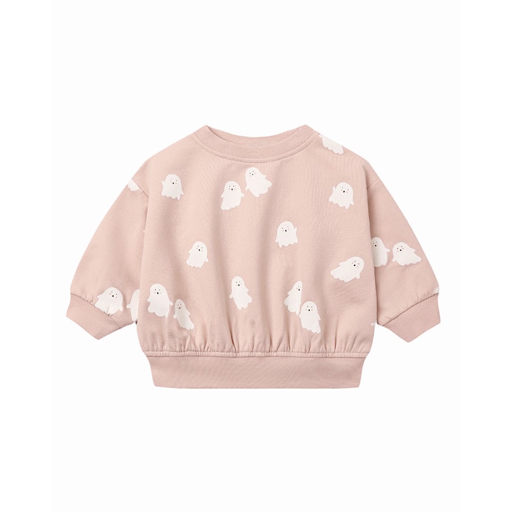 Quincy Mae Quincy Mae Relaxed Fleece Sweatshirt - Sweet Ghost