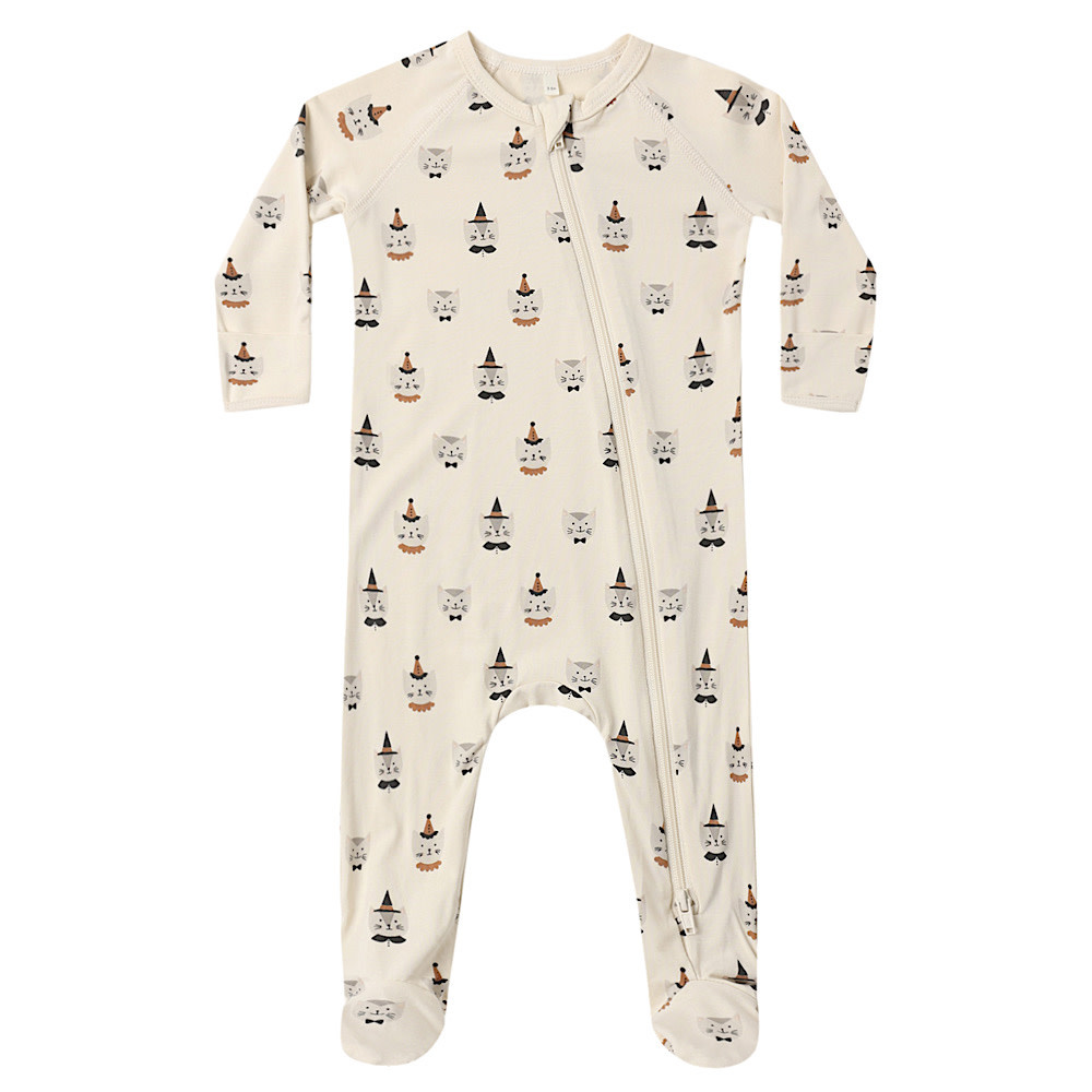 Quincy Mae Quincy Mae Bamboo Zip Footie Romper - Costume Kittens
