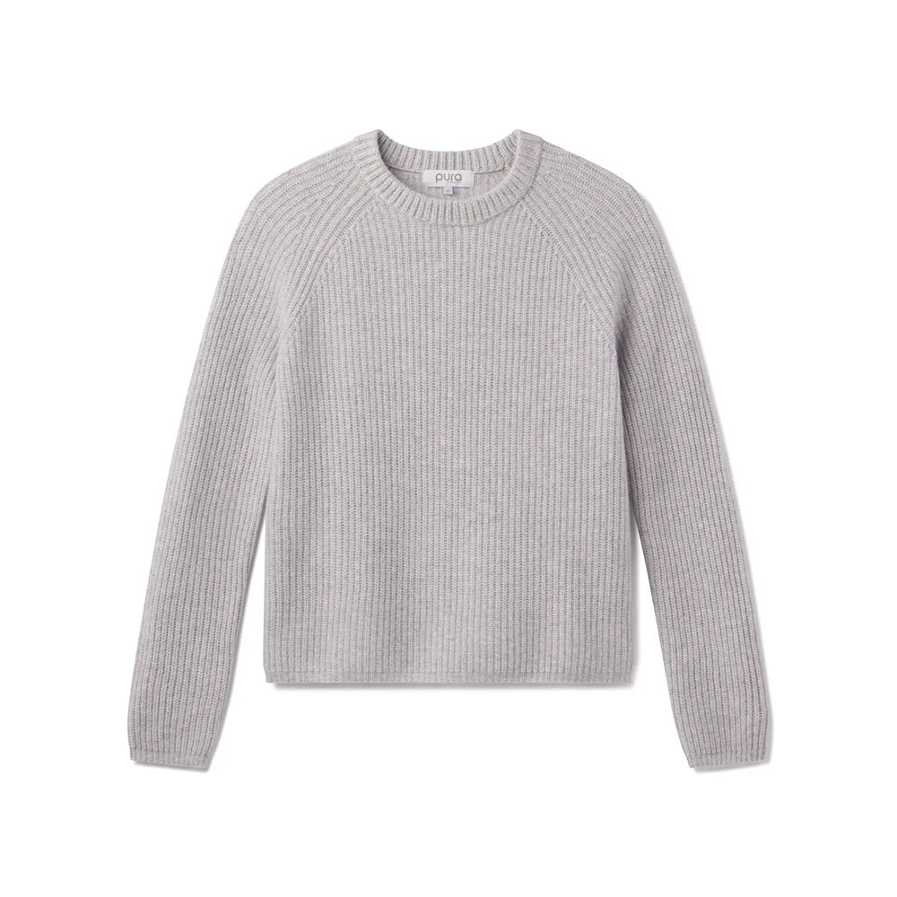 Cashmere Fisherman Crew Sweater - Harbor Grey