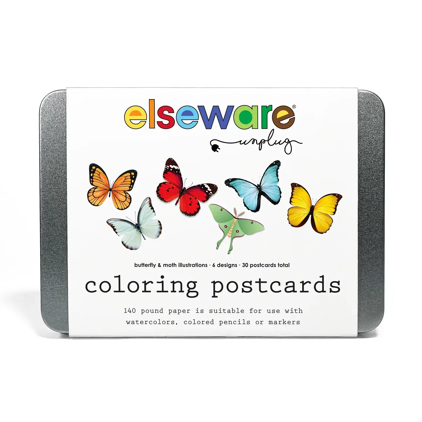 Elseware Unplug - Coloring Postcards - Butterfly & Moths