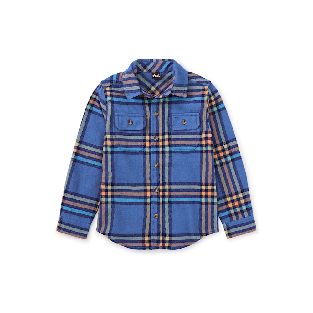 Tea Collection Flannel Button Up Shirt - Bleu Plaid