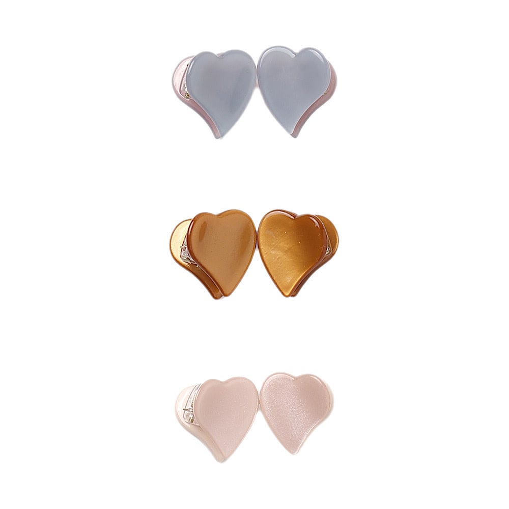 Rylee + Cru LLC Rylee + Cru Heart Mini Clips - Dusty Blue/Clay/Blush