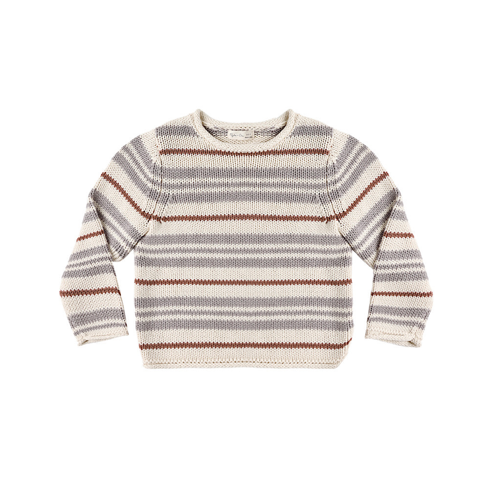 Rylee + Cru Jacques Sweater - Dusty Blue Stripe