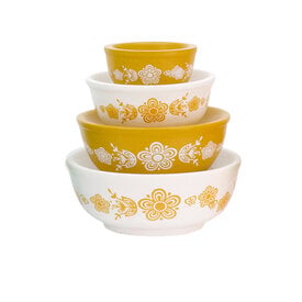  Mini Pyrex Stackable Mixing Bowls - Butterfly Gold