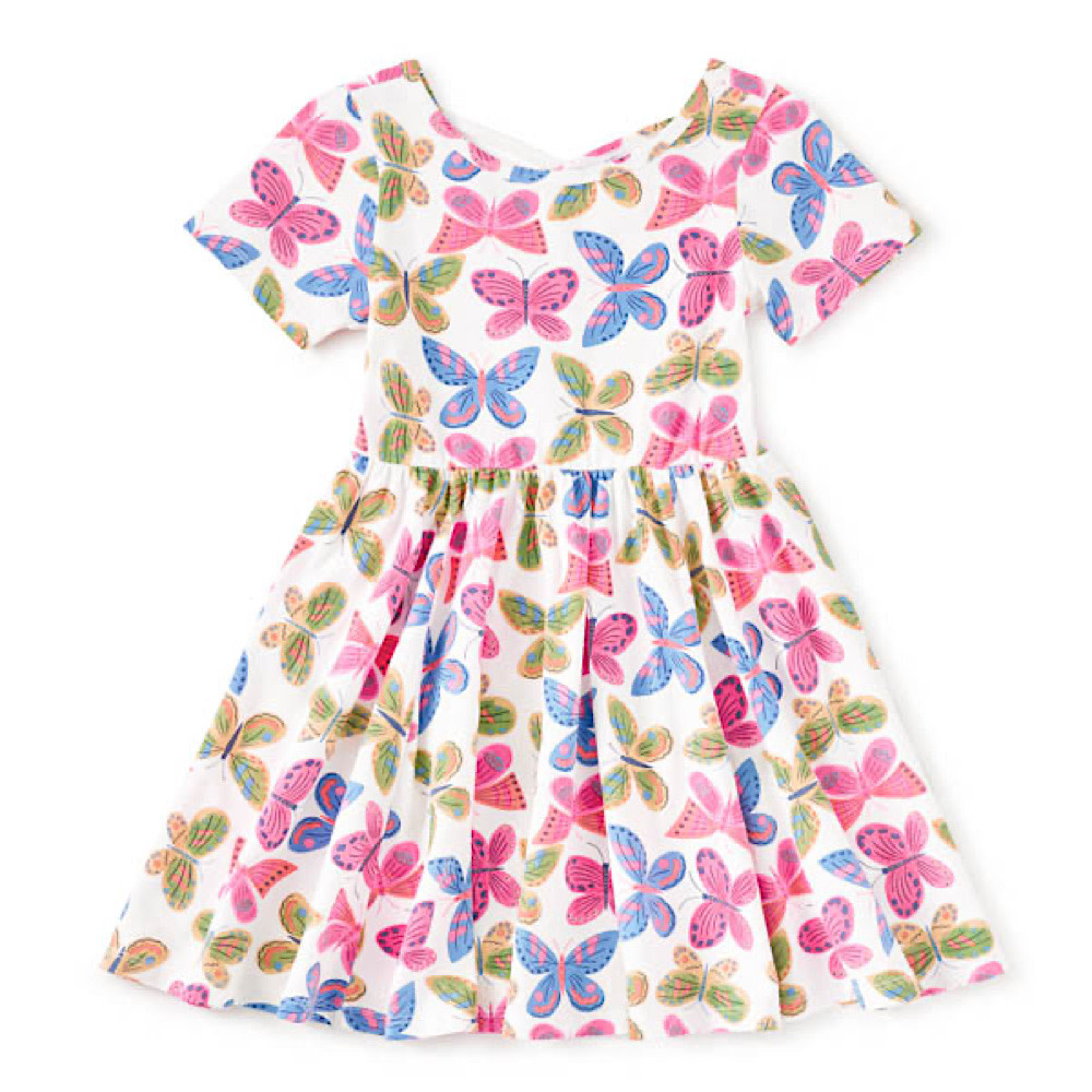 Tea Collection Short Sleeve Ballet Dress - Flutter Fiesta