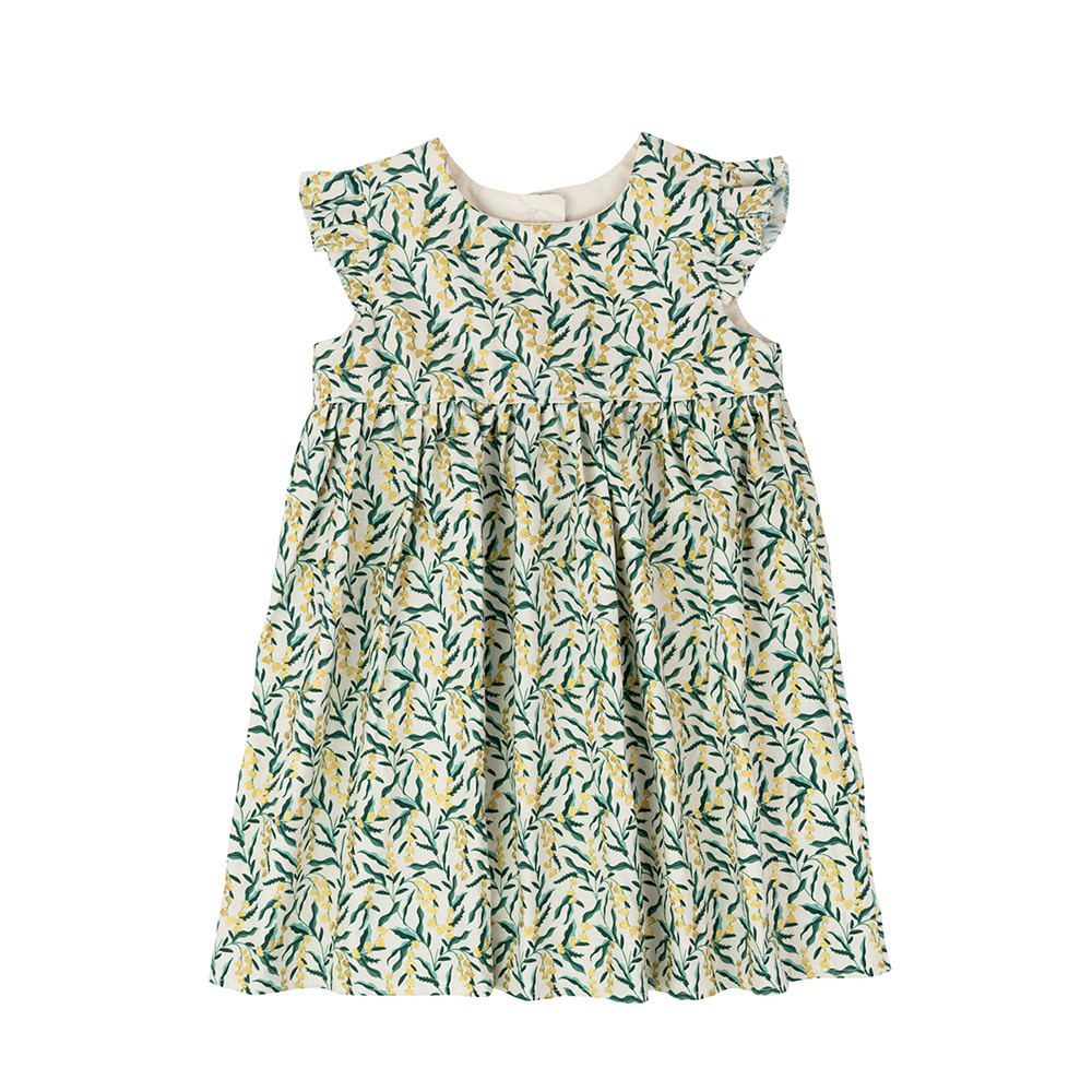 Two Little Beans Ruffle Dress - Vintage Garden Lily