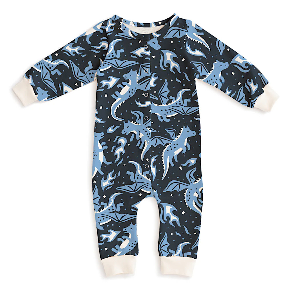 Winter Water Factory French Terry Jumpsuit - Dragons Navy