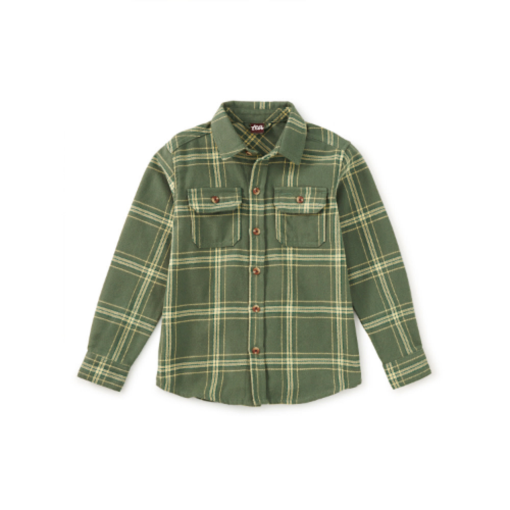Tea Collection Flannel Button Up Shirt - Sherwood Plaid