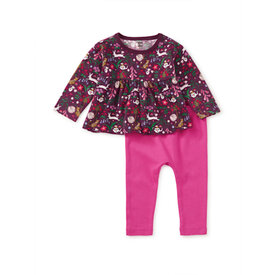 Tea Collection Tea Collection Peplum Two Piece Baby Set - Tea Party Floral