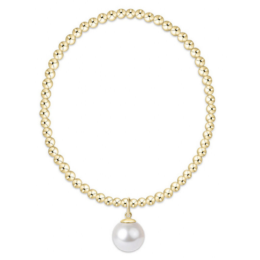 ENewton Gold Charm Bracelet - Pearl - 10mm