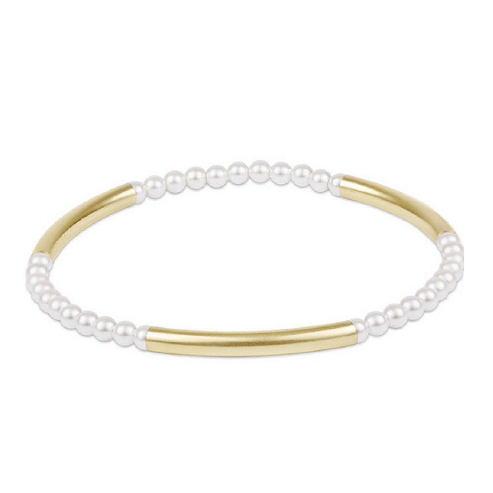 ENewton Gold Pearl Pattern Bracelet - Three Bliss Bar - 3mm