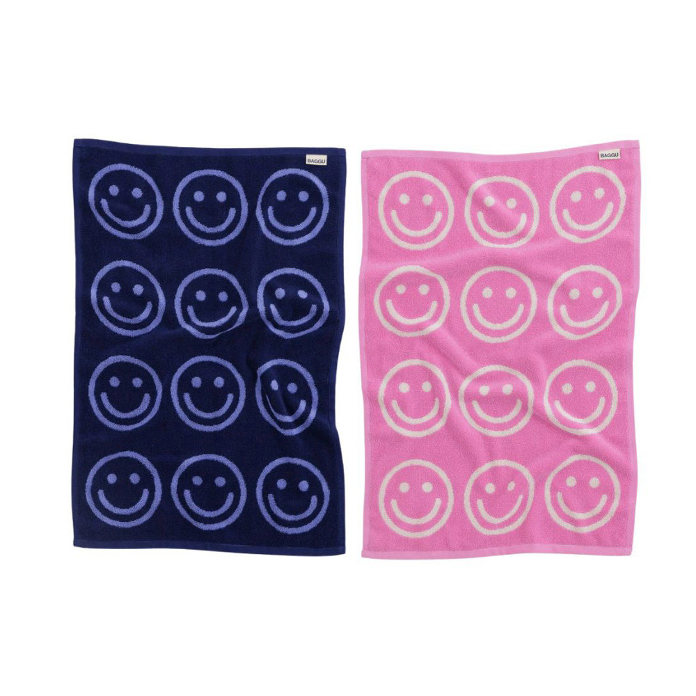 Baggu Hand Towel Set of 2 - Happy Pink Blue