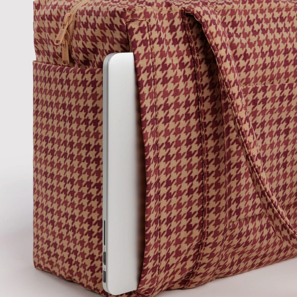 Baggu Small Cloud Carry On - Tan Houndstooth