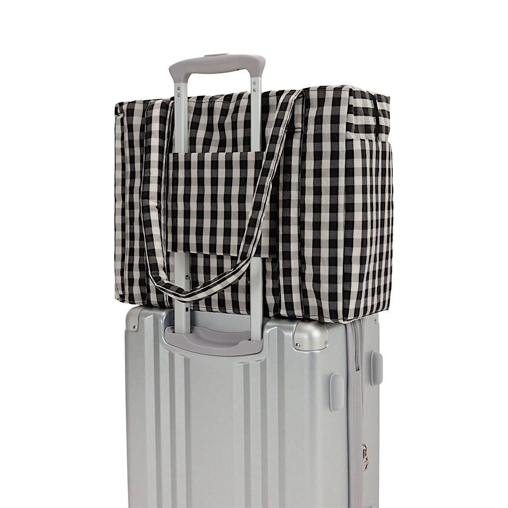 Baggu Small Cloud Carry On - Black & Cream Gingham
