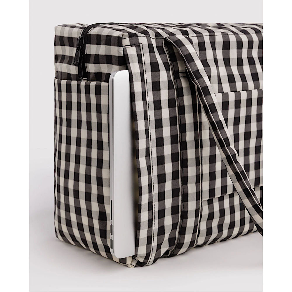 Baggu Small Cloud Carry On - Black & Cream Gingham