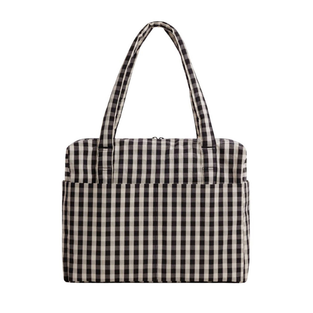 Baggu Cloud Carry On - Black & Cream Gingham