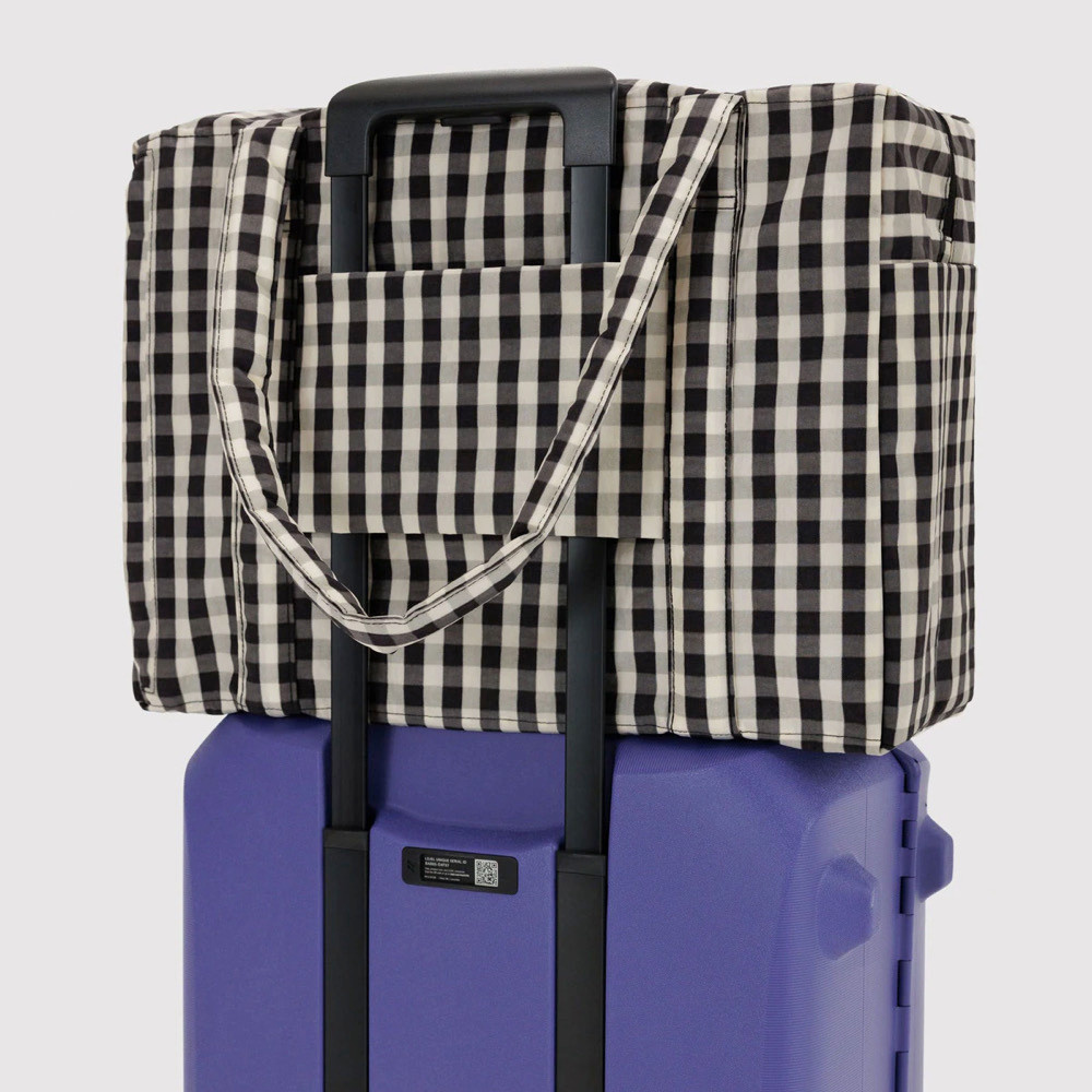 Baggu Cloud Carry On - Black & Cream Gingham