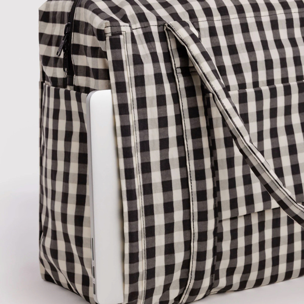 Baggu Cloud Carry On - Black & Cream Gingham