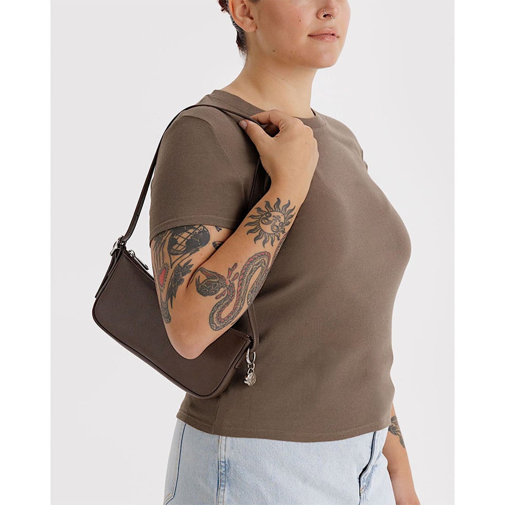Baggu Recycled Leather Pochette - Brown
