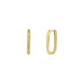 JaxKelly JaxKelly Large Rectangle Hoop Earrings - Gold