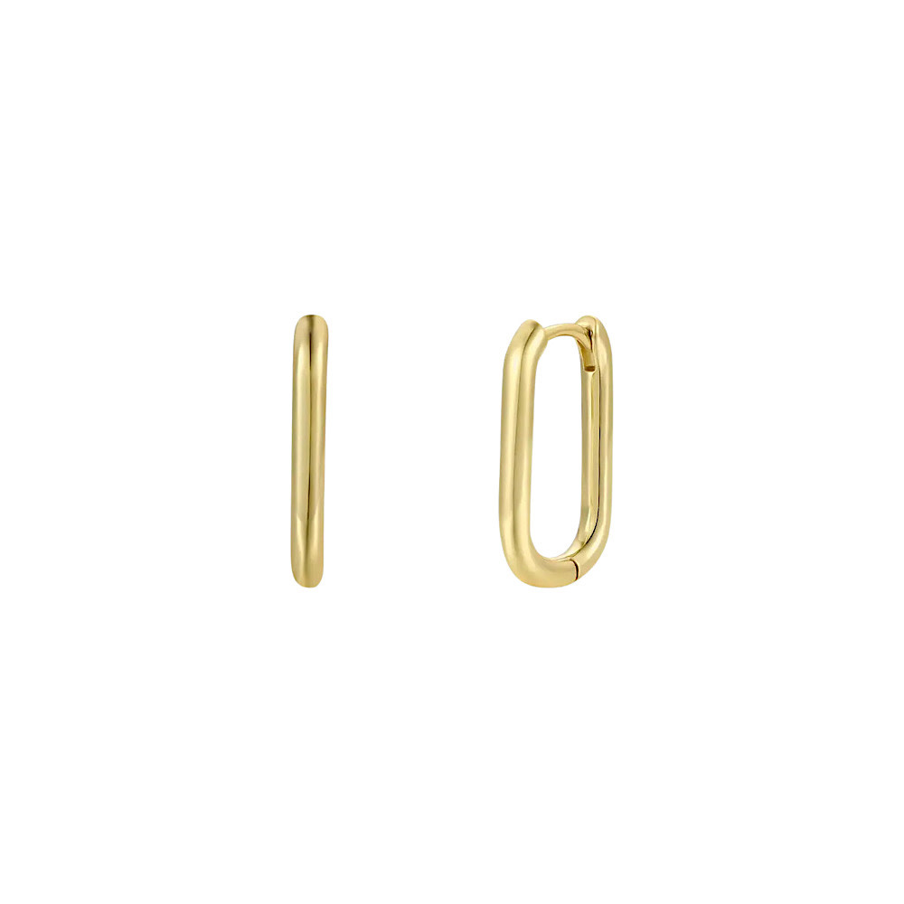 JaxKelly JaxKelly Large Rectangle Hoop Earrings - Gold